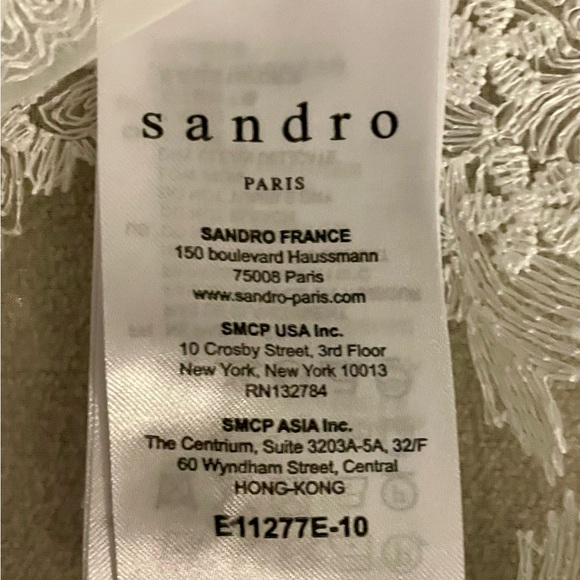 Beautiful Ivory Lace Sandro Blouse - approximately a size 6 - Picture 10 of 11